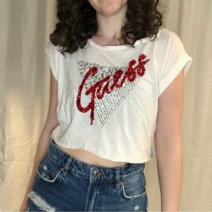 Rhinestone Guess Crop top